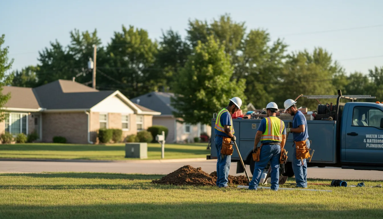 Residential water line and bathroom plumbing service in Warr Acres, OK